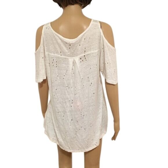 Olivaceous -- Cold Shoulder Linen Blend Top or Coverup - Picture 8 of 16